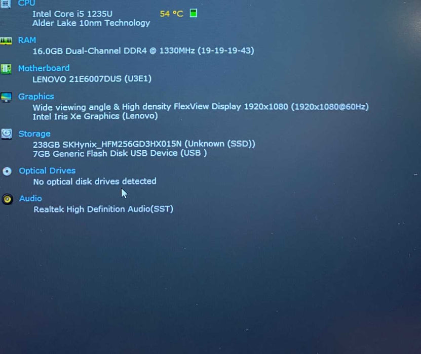 Lenovo ThinkPad E15 Gen 4 Core i5-1235U@1.30GHz 16GB RAM 256GB SSD  Lap200