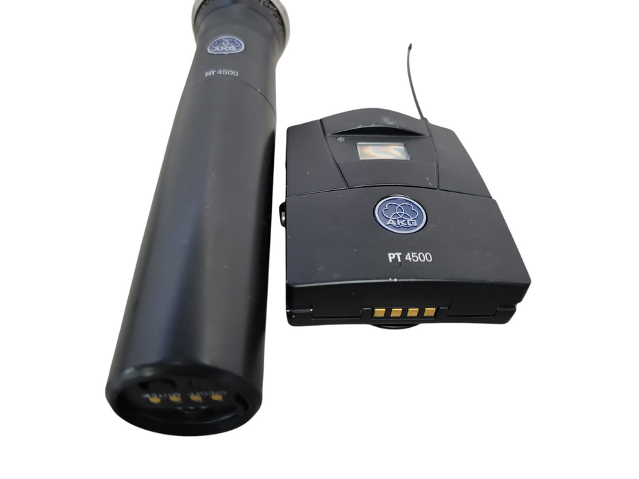 AKG Handheld HT4500 Microphone Head W/ AKG PT4500 Bodypack Transmitter  Q_