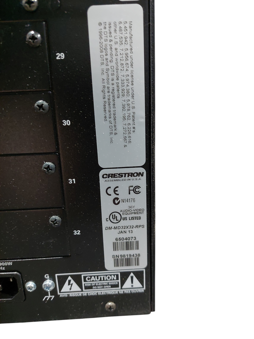 Crestron DM-MD32X32-RPS Digital Media Switcher  =