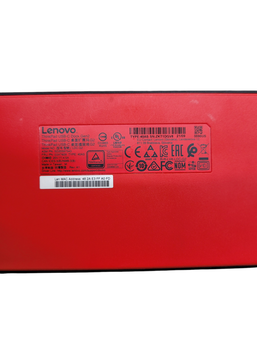 Lenovo 40AS USB-C Dock Gen 2 + AC Adapter