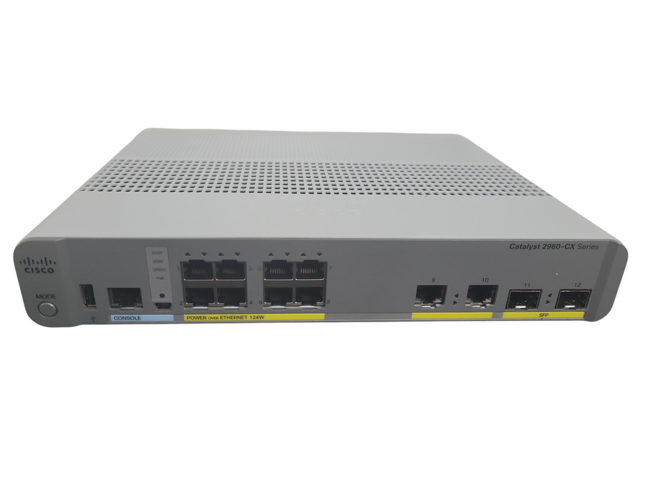 Cisco WS-C2960CX-8PC-L 8-Port GbE PoE+ 2x 1G SFP Switch !