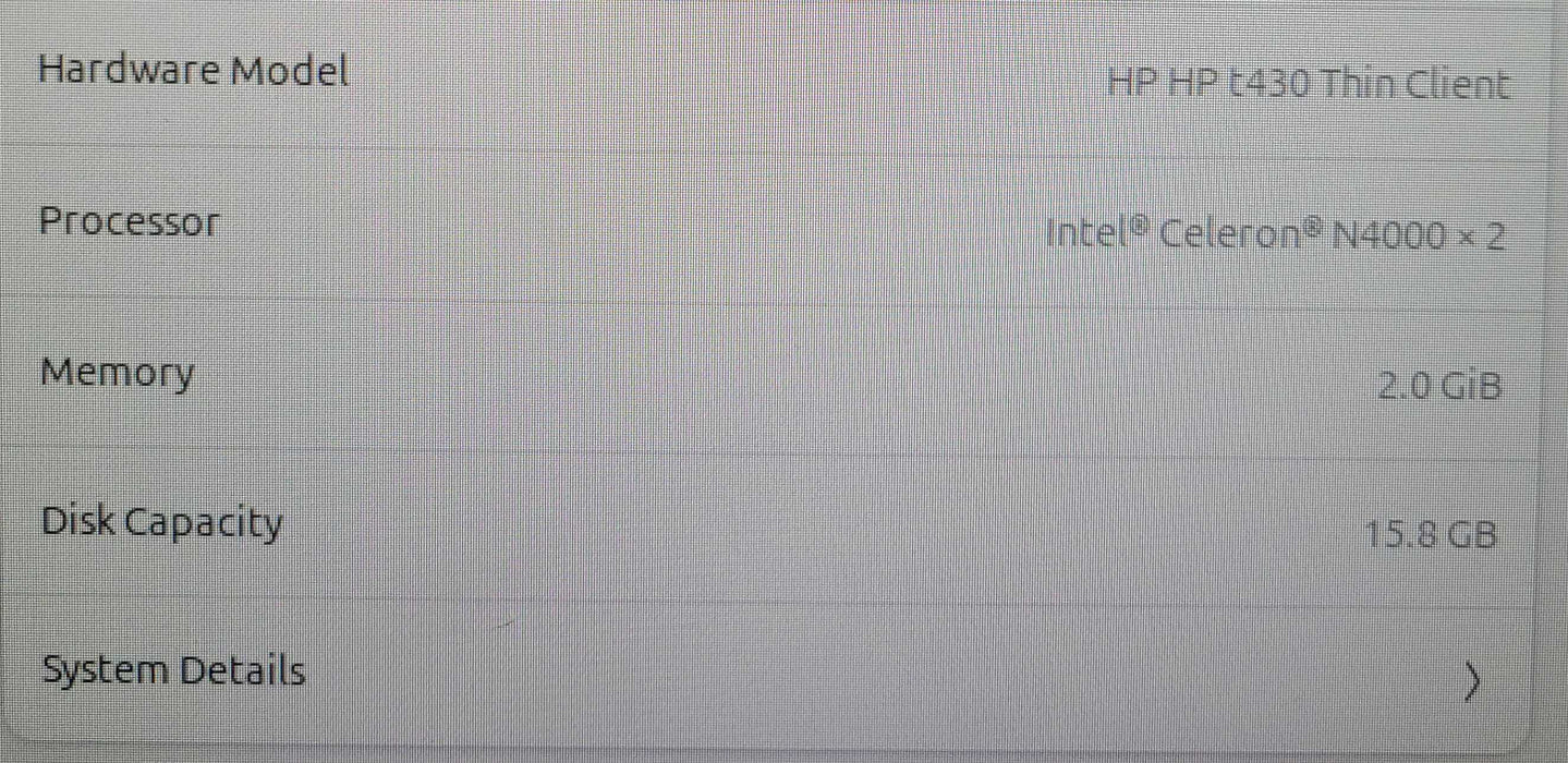 HP T430 Thin Client TPC-W053-TC | Celeron N4000, 2GB RAM, 15GB SSD