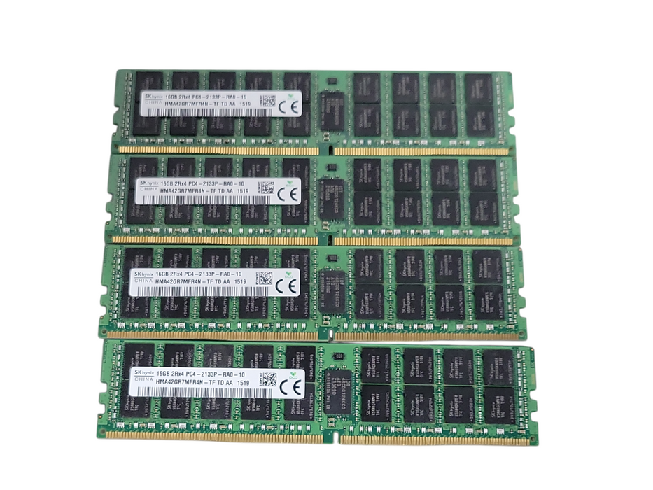 Lot of 4x SKhynix 16Gb 2Rx4 PC4-2133P-RA0 DDR4 server RAMs _