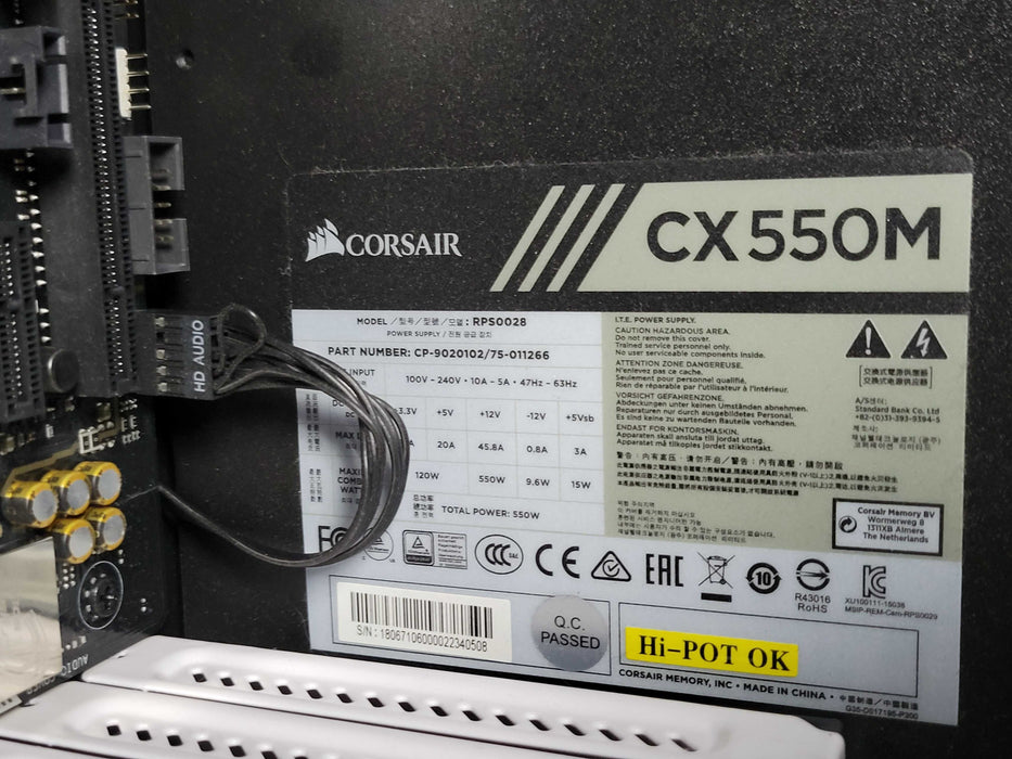 Custom/Asus Tower PC, Core I7-8700 3.2GHz, 44GB DDR4, 256GB Nvme, 750W PSU _