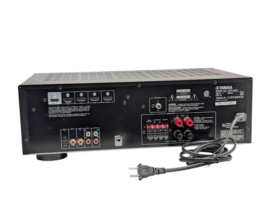 YAMAHA HTR-2067 HDMI 4K 5.1 Surround Sound Setup READ  -