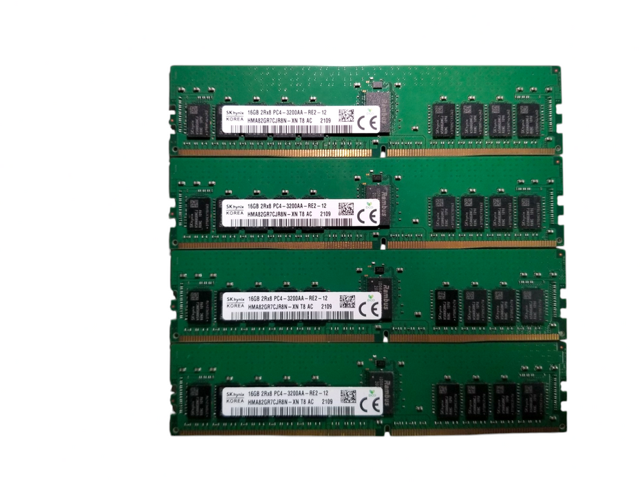 SK Hynix 64GB Bundle (4x16GB) 2Rx8 PC4-3200AA- RE2-12 DDR4 Server RAM