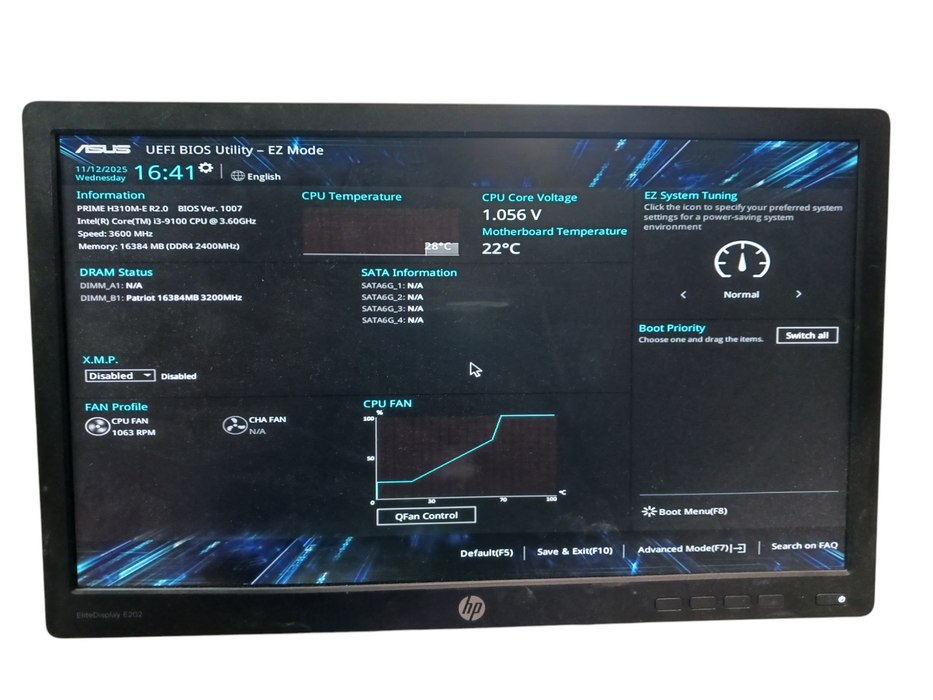 Cooler Master PC Intel i3-9100 @3.6Ghz Asus PRIME H310M-E 16GB DDR4 No HDD Q