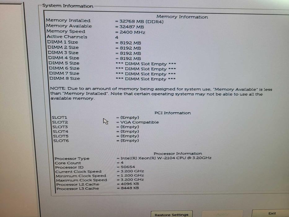 Dell Precision 5820 - Xeon W-2104 32GB DDR4 RADEON PRO WX4100 512GB SSD %
