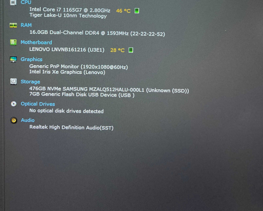 Lenovo ThinkBook 15 G2 ITL TOUCH Core i7-1165G7@2.8GHz 16GB RAM 512GB SSD  Lap200