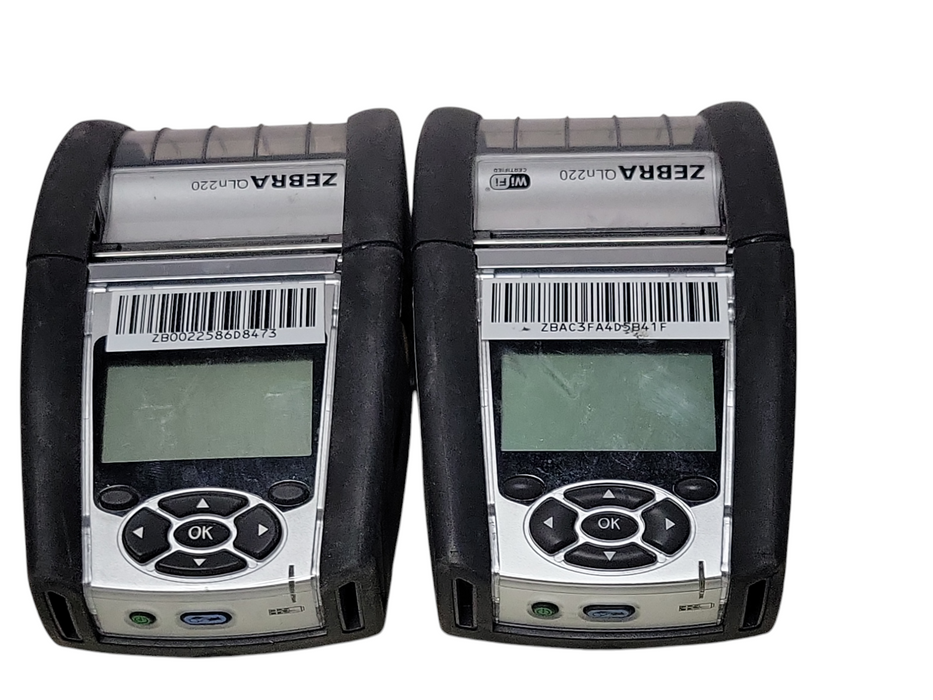 Lot of 2x Zebra QLN220 Mobile Wi-Fi Label Printers, READ _