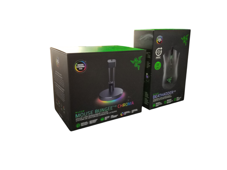 Razer Bundle: Gaming Mouse DeathAdder V2 Wired + Mouse Bungee v3 Chroma - New