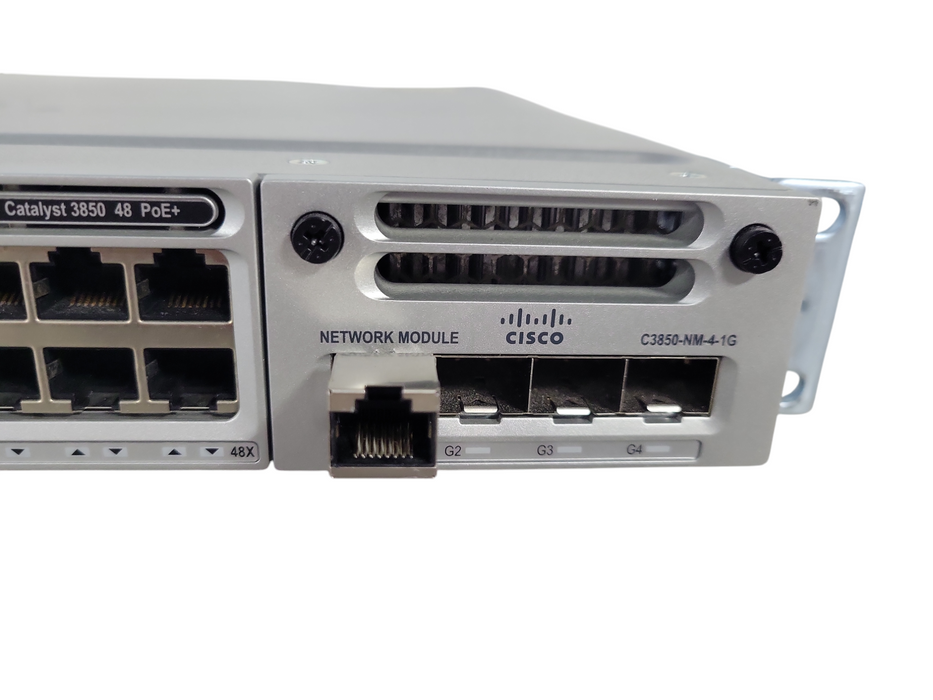 Cisco 3850 WS-C3850-48F-L PoE+ C3850-NM-4-1G Gigabit Switch !