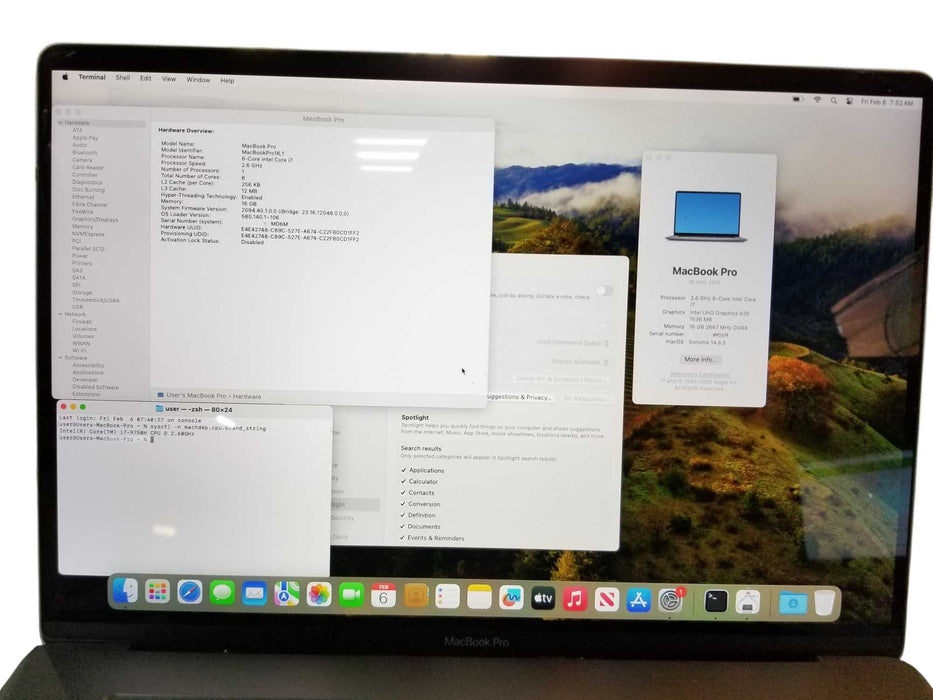 Apple MacBook Pro 2019 6-Core i7-9750H @2.6GHz 16GB RAM 512GB SSD GPU
