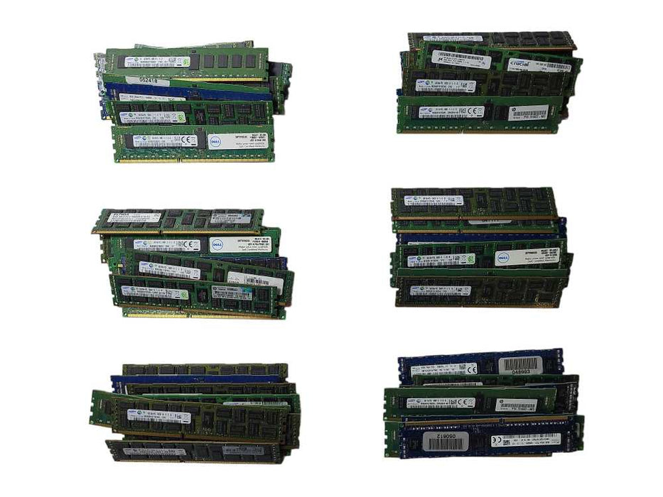 Lot of 60x Various brands 8GB PC3/PC3L-14900R/12800R/10600R/8500R Server RAM Q$