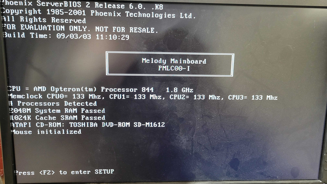 Vintage Prototype 4x AMD Opteron 844 2GB RAM AdvanSys SCSI U2 RAID 2x450W  %