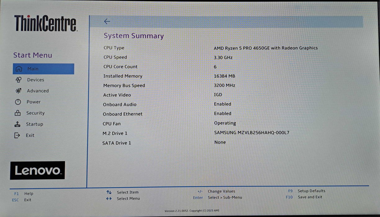 Lenovo ThinkCentre M70q Gen 2 | Ryzen 5 PRO 4650GE, 16GB DDR4, 256GB NVMe )