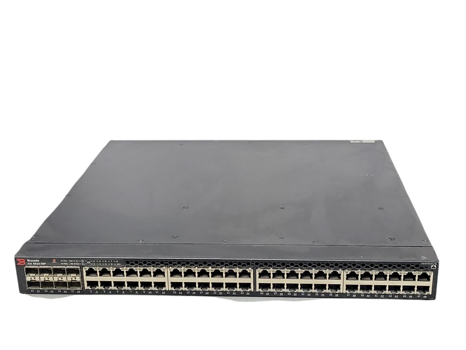 Brocade ICX6610-48P-E 48-Port 1GE RJ45 8x 1GE SFPP 4x QSFP 2x PSU _