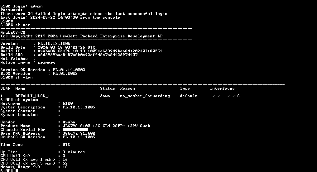 HPE Aruba JL679A 6100 12x 1GB RJ45 PoE & 2x 10GB SFP+ Ports Ethernet Switch