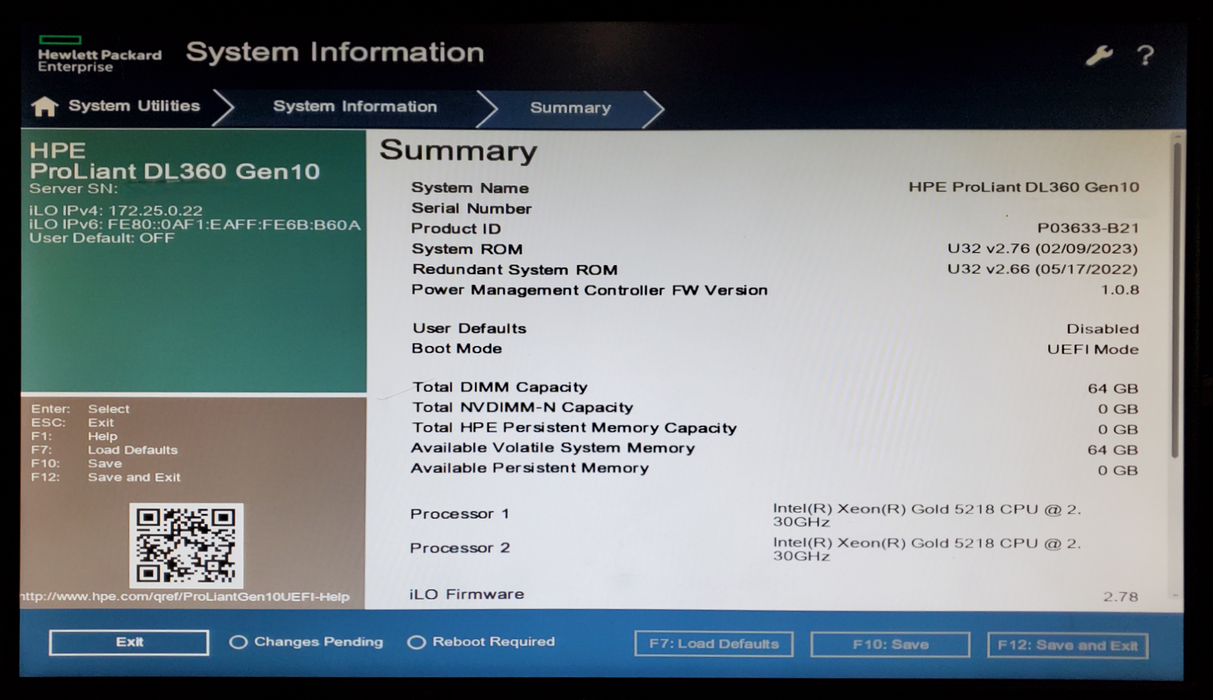 HP ProLiant DL360 Gen10 2x Xeon Gold 5218 64GB DDR4 P408-i SR - No HDD