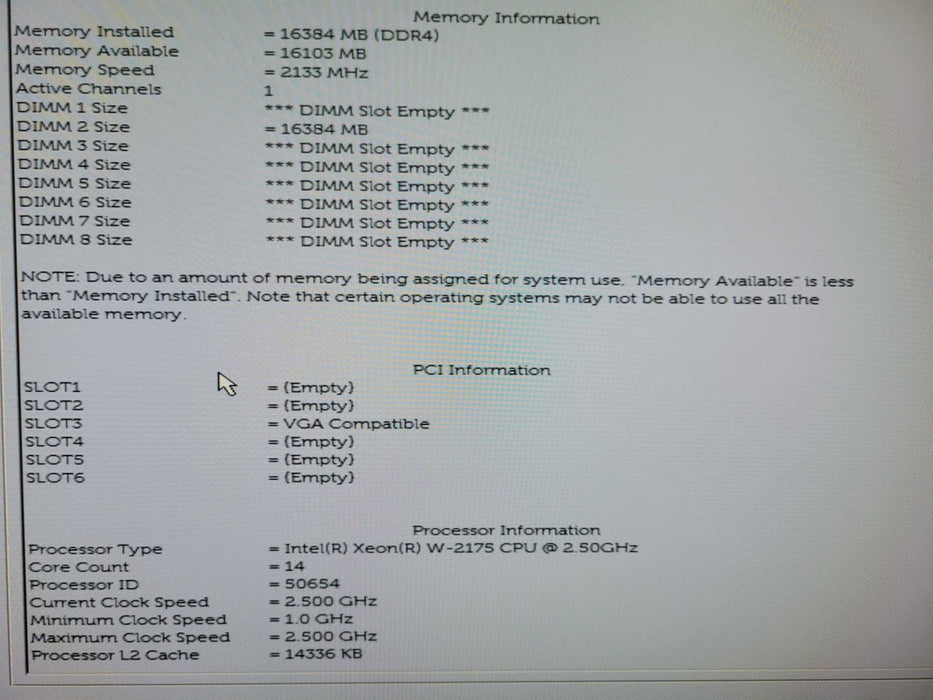 Dell T5820, Xeon W-2175 2.5GHz, 16GB DDR4, K620 GPU, 950W PSU !