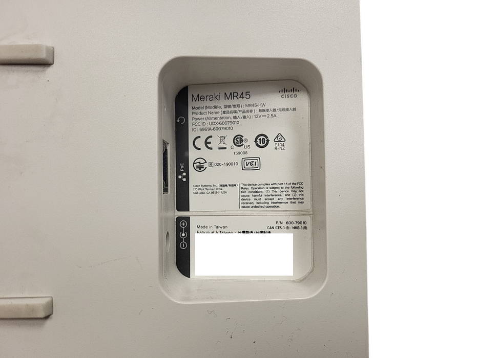 Cisco Meraki MR45 MR45-HW Wi-Fi 6 802.11ax Wireless AP Unclaimed w/ bracket $