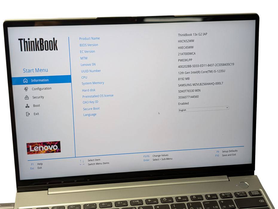 Lenovo ThinkBook 13x G2 IAP Intel Core i5-1235U 8GB RAM 256GB NVMe SSD  - Lap200