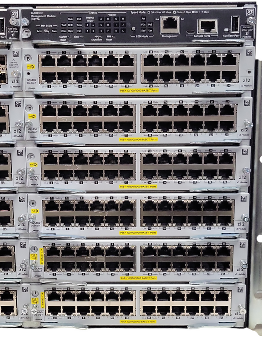 HPE Aruba 5412R zl2 J9851A 1000BASE-T PoE+ w/ 11x J9986A, 1x J9990A, 4x PSU _
