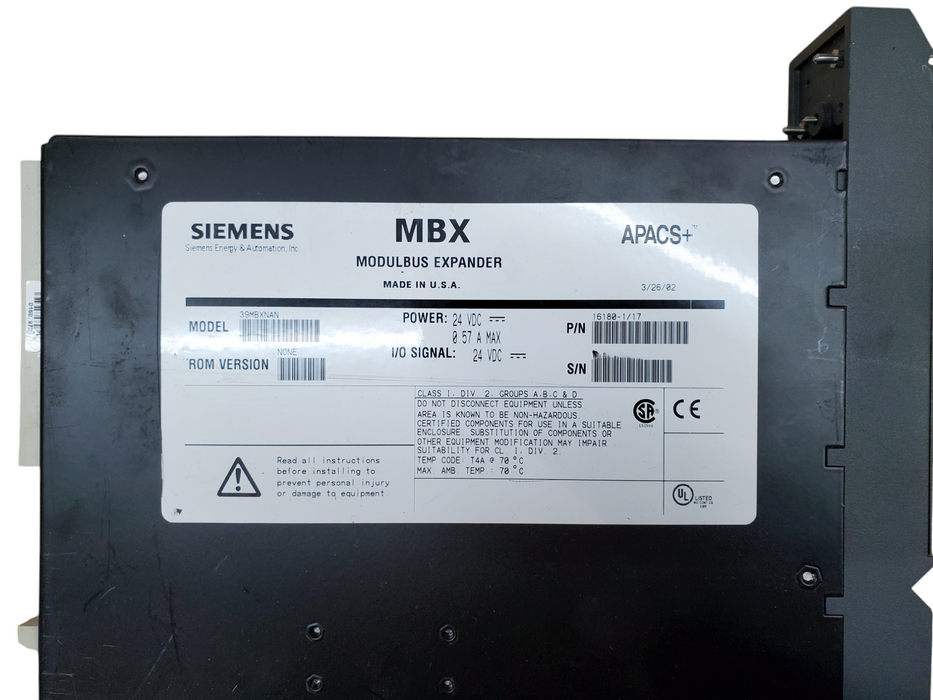 Siemens MBX Modulbus Expander 39MBXNAN APACS+ *READ*