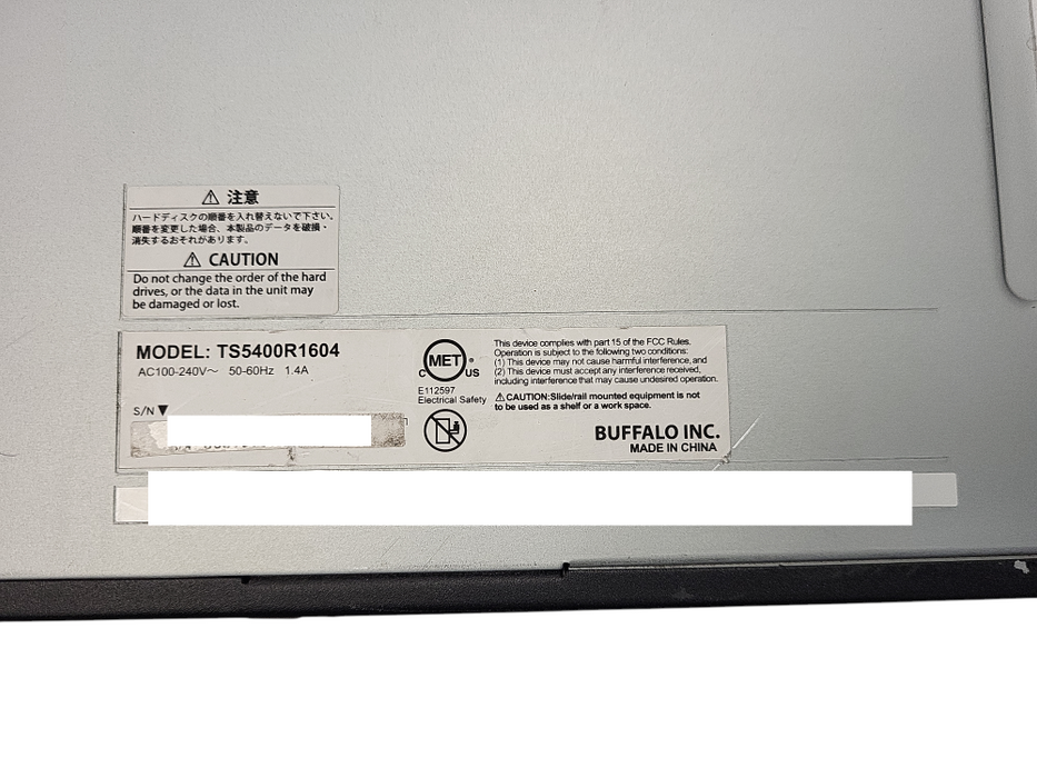 Buffalo TS5400RN1604 TeraStation 4Bay NAS Array Rack-mount READ $