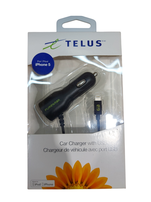 Telus 10W Micro-USB Wired Car Charger with Extra USB Port - G00186PG