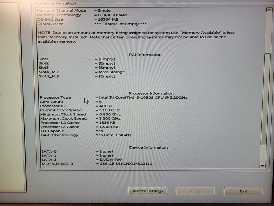 Dell OptiPlex 3080 Mini tower i5-10505 @ 3.20GHz 16GB DDR4 Ram 256GB NVMe $