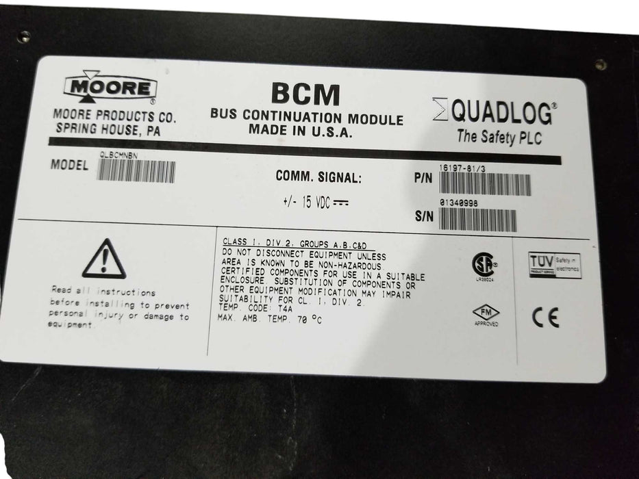 MOORE BCM Bus Continuation Module Quadlog 16197-81/3