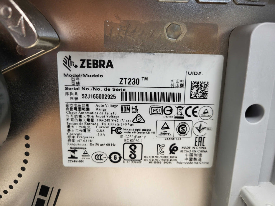 Zebra ZT230 300DPI Direct Thermal Label Printer TESTED WORKS Q$