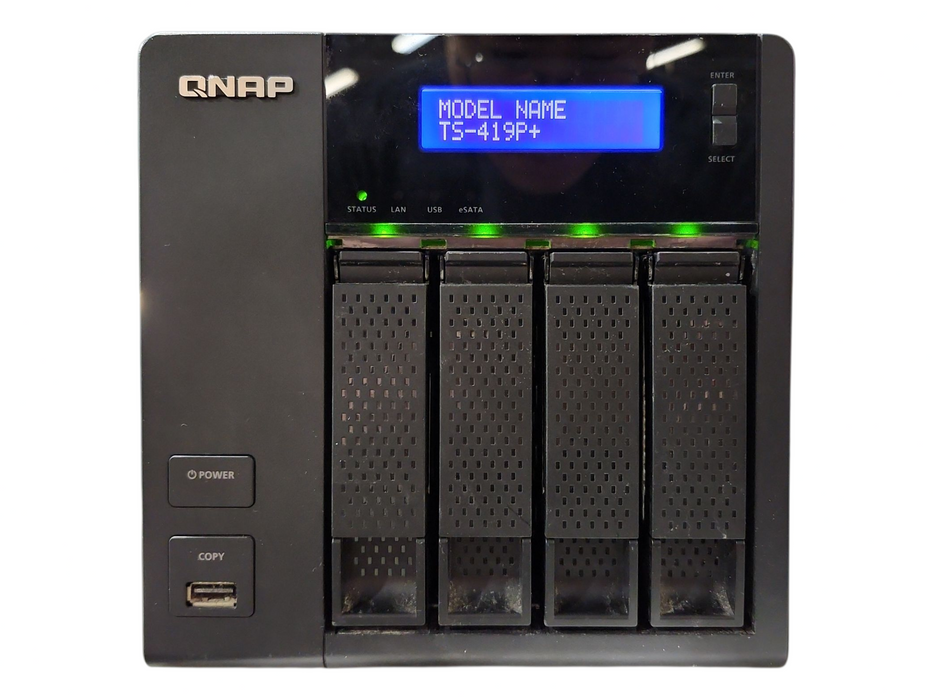 QNAP TS-419P+ 4-Bay NAS w/ 4x 2TB HDDs, No AC Adapter
