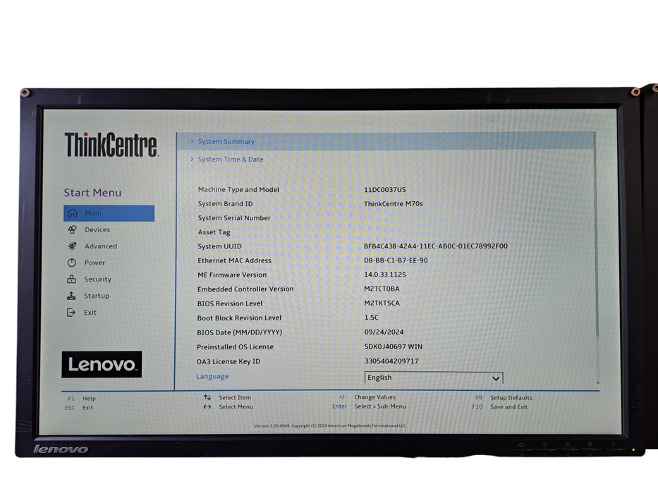 Lenovo ThinkCentre M70s | Intel Core i5-10400 2.9GHz, 16GB DDR4, 256GB NVMe )