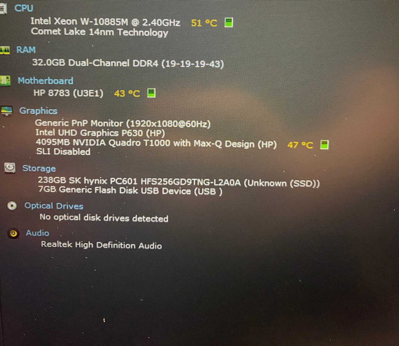 HP ZBook Fury 15 G7 XEON W-10885M QUADRO T1000 GPU 16GB RAM 512GB SSD READ!  Lap200