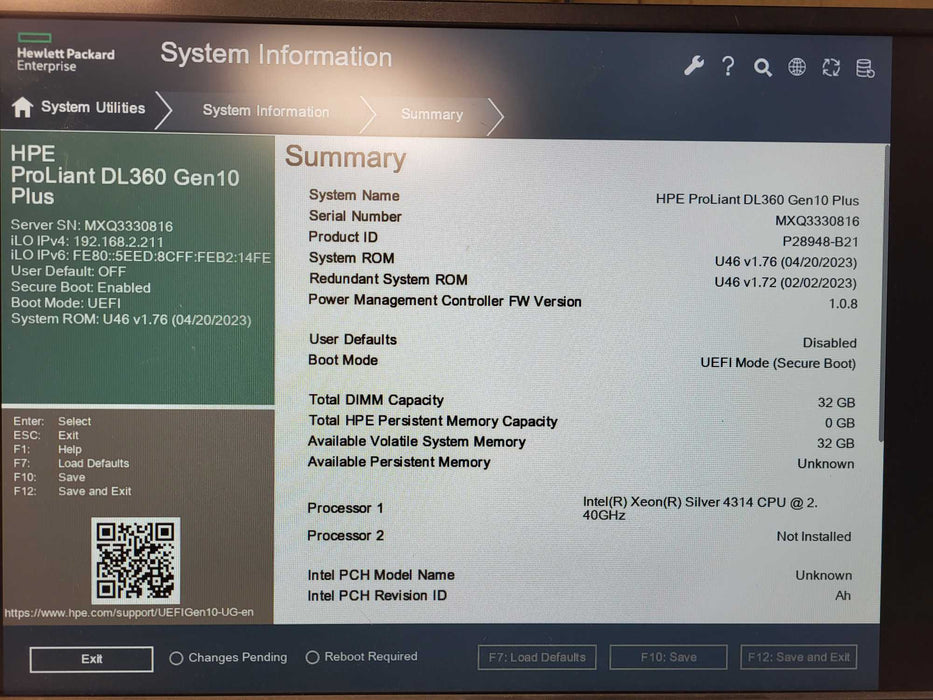 HPE PL DL360 Gen10 Plus 2.5" Silver 4314 CPU 32GB RAM P416i-a Gen 10+  $