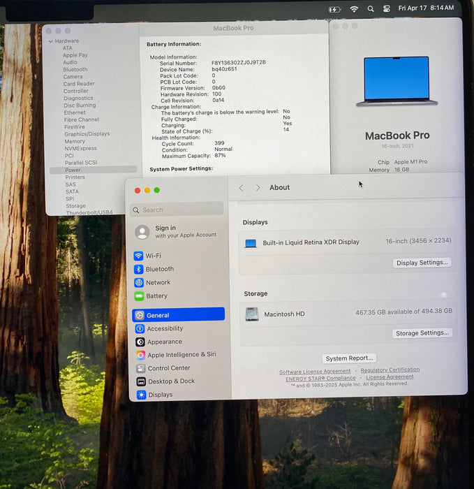 Apple MacBook Pro 16" 2021 M1 Pro 16GB RAM 512GB SSD No Power Adapter