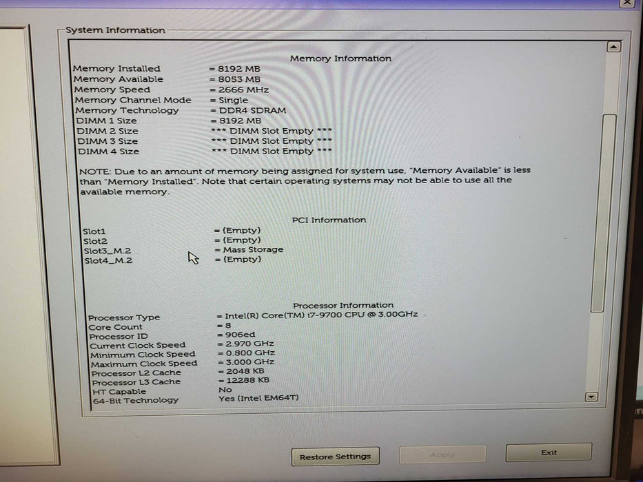 Dell Optiplex 5070 SFF PC Intel i7-9700 @3.0Ghz 8GB DDR4 256GB NVme Q$