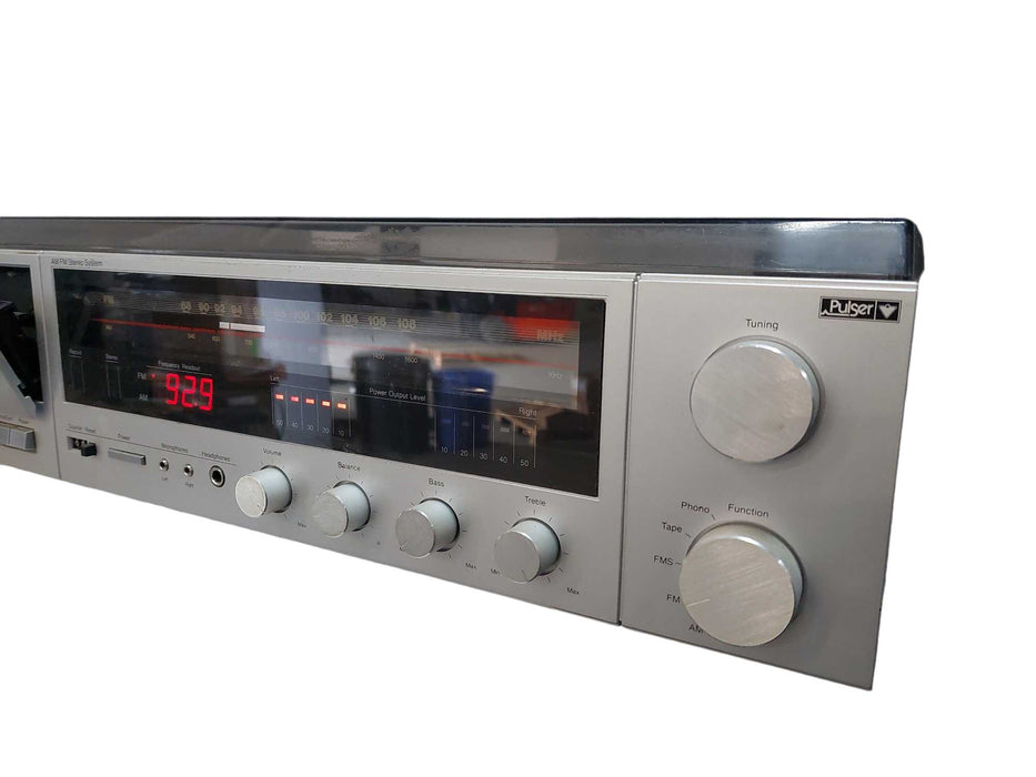 Pulser AM FM Stereo System Model: CTPR-1734 Cassette Phono Radio Receiver =