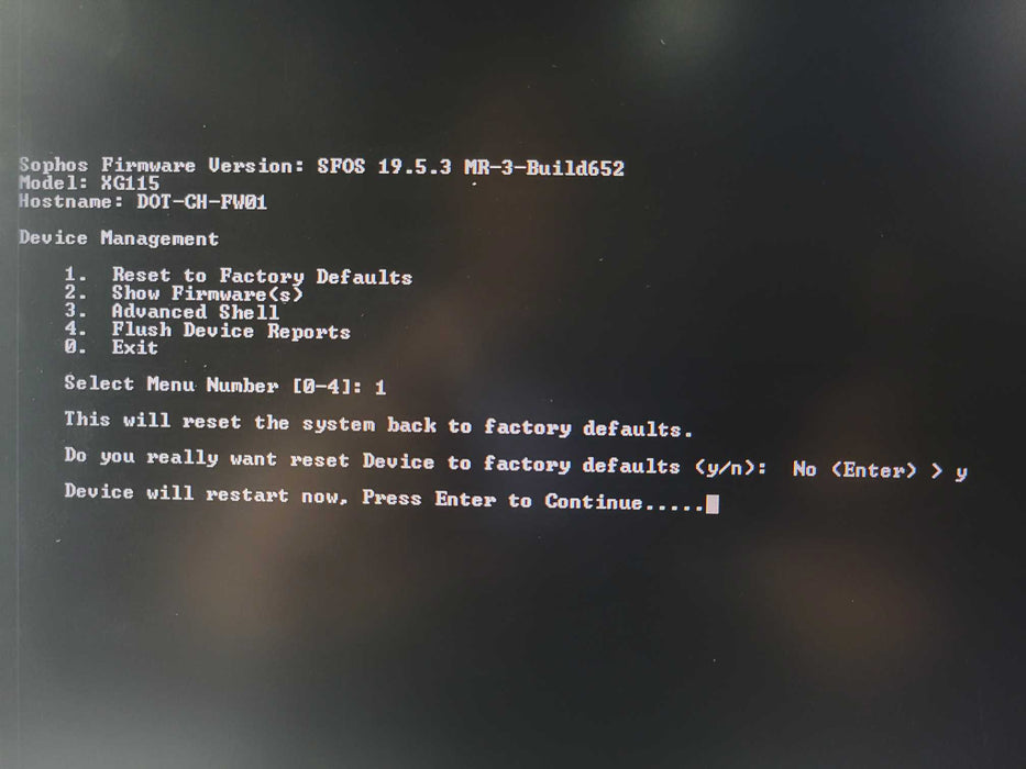 Sophos XG115 Rev 3 4-port Gigabit Firewall Appliance, READ _