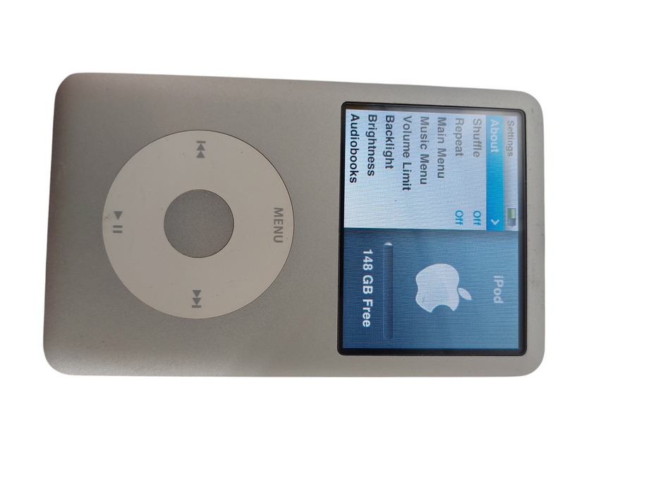 Apple IPOD 160GB 7th Gen Chrome, box, manuals inserts charger earbuds Clean =