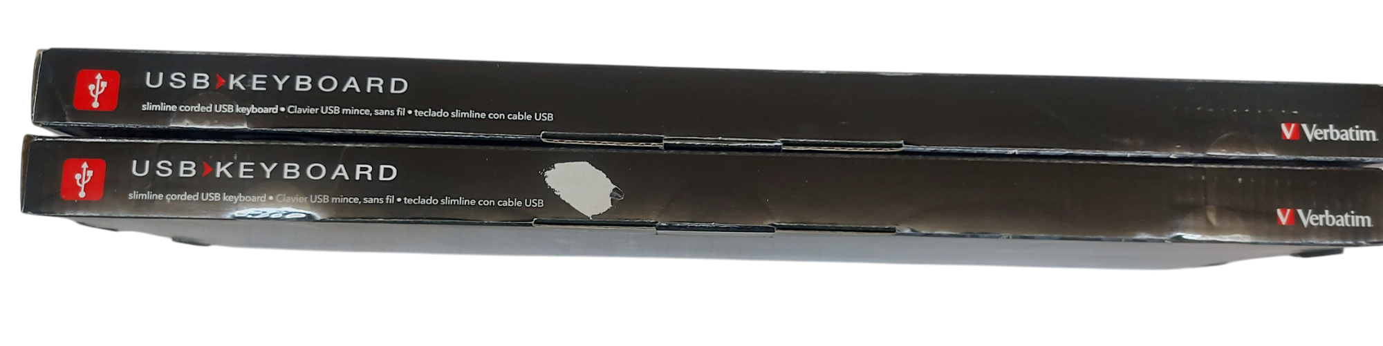 Lot 2x - Verbatim slimline corded USB keyboard