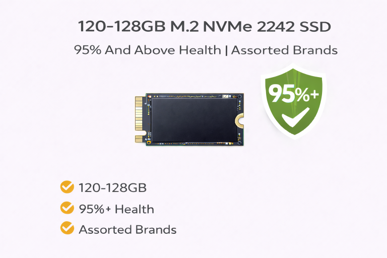 120-128GB m.2 NVMe 2242 SSD | 95% And Above Health | Mixed Brands Q&
