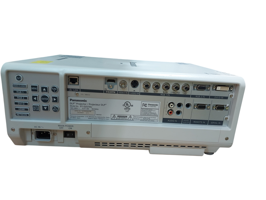 Panasonic PT-DZ570U WUXGA DLP Projector 2000 lumens | 1272 hours Left
