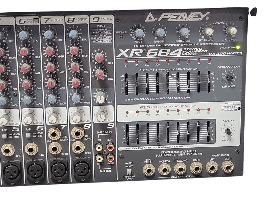 Peavy XR684 Stereo powered Mixer 2x200 Watts, READ _