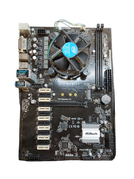 ASRock H110 Pro BTC+ ATX Mining Motherboard With CPU  Fan