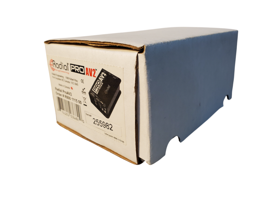 Radial ProAv2 PRO AV2 Stereo Multimedia Direct Box DI with RCA 1/4" 3.5mm X