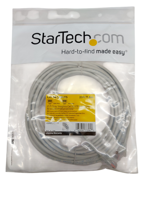 LOT 3x Startech.com 25ft Gray Snagless Cat5e Utp Patch Cable