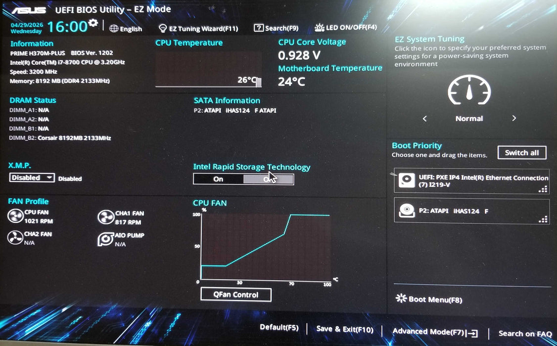 Custom Pc w/ Asus H370M Intel i7-8700 CPU 8GB RAM No HDD